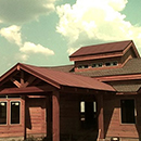 painted rusted roofing panels